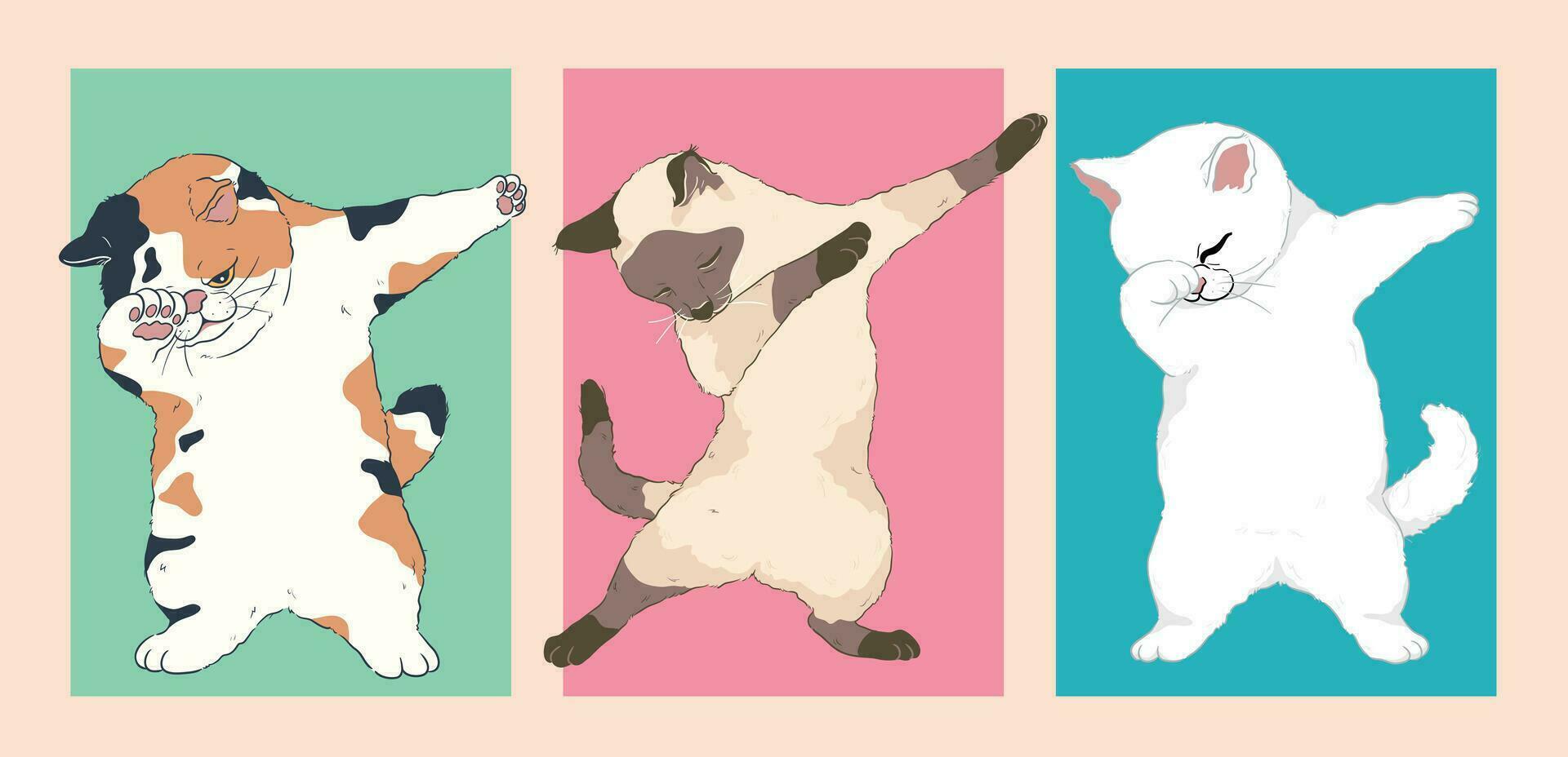 süß Katze Tanzen cool Karikatur Vektor