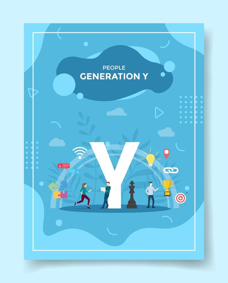 Generation y für die Vorlage von Bannern, Flyern, Buchcovern, Zeitschriften vektor
