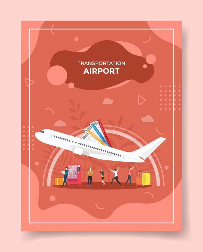 flygplats koncept för mall för banners, flygblad, böcker omslag, tidning vektor