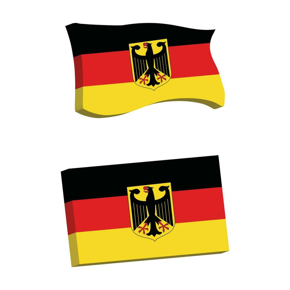 Tyskland flagga 3d form vektor illustration