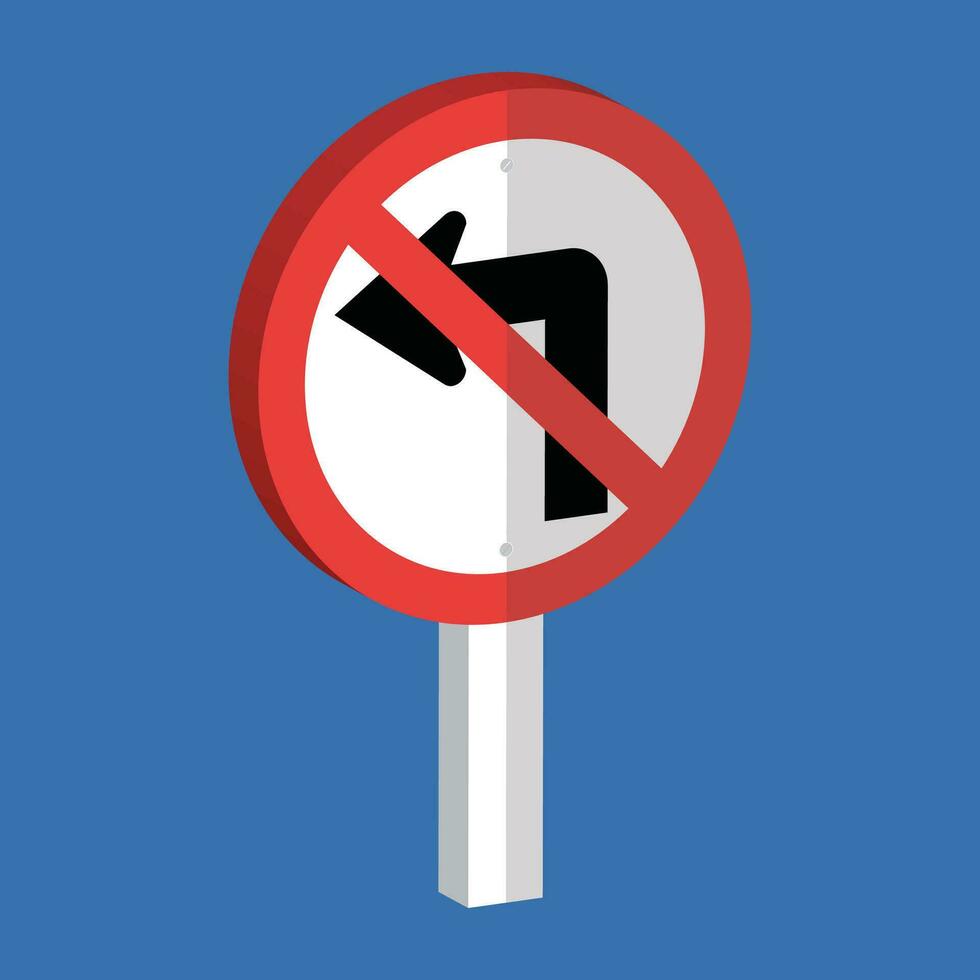 Nein links Wende Zeichen mutcd 3d gestalten Vektor Illustration