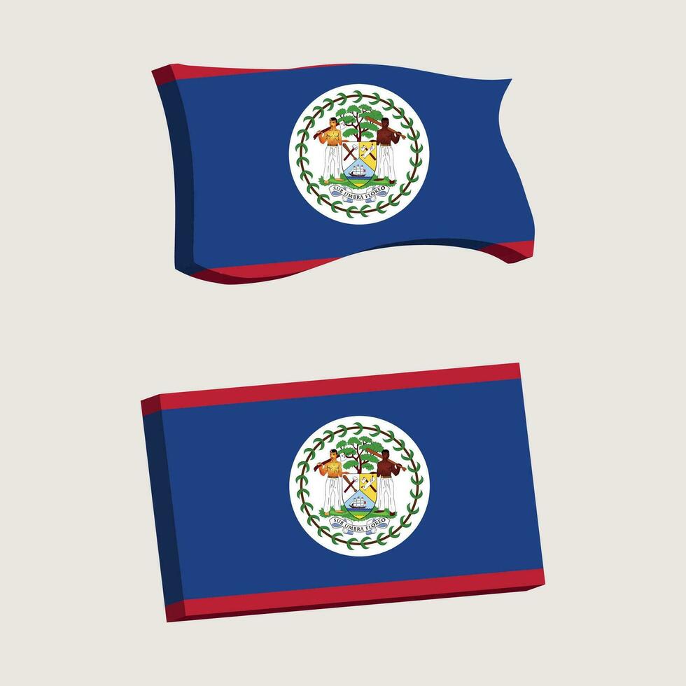 belize flagga 3d form vektor illustration