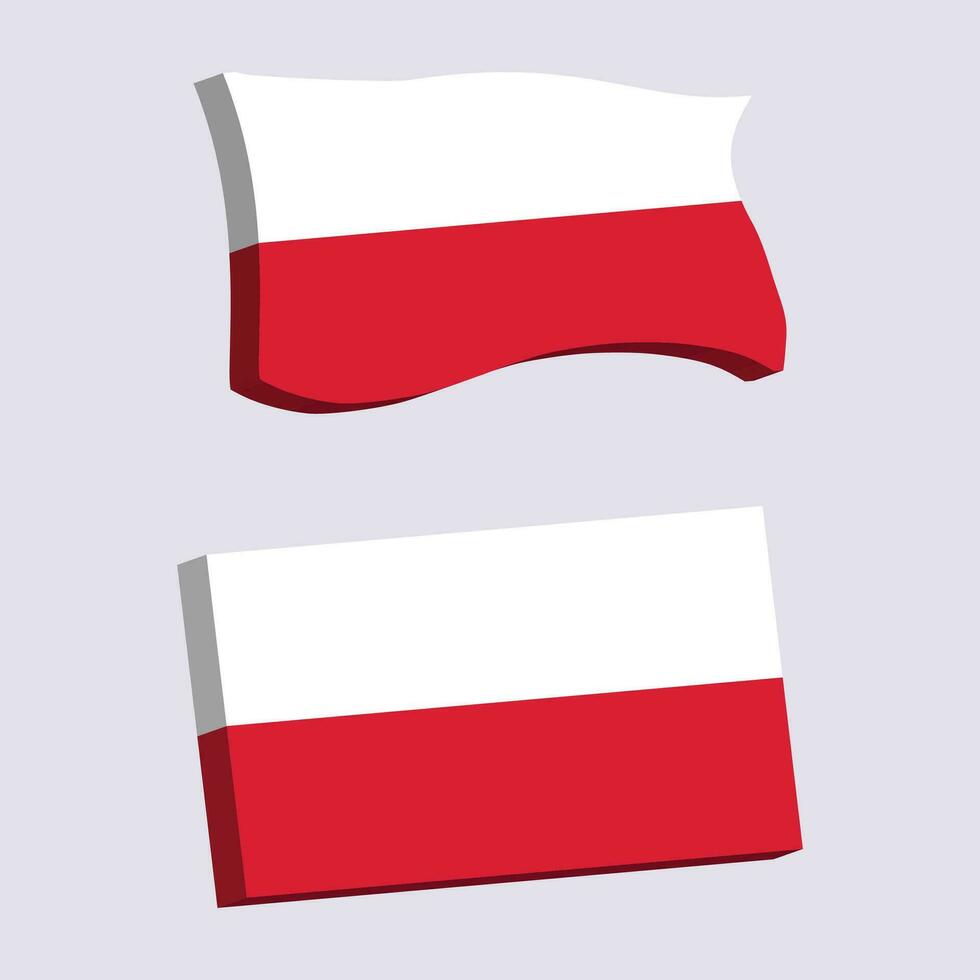 Polen Flagge 3d gestalten Vektor Illustration