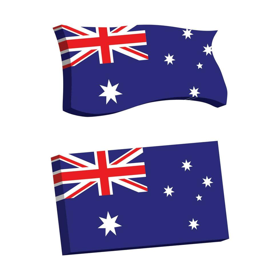 Australien flagga 3d form vektor illustration