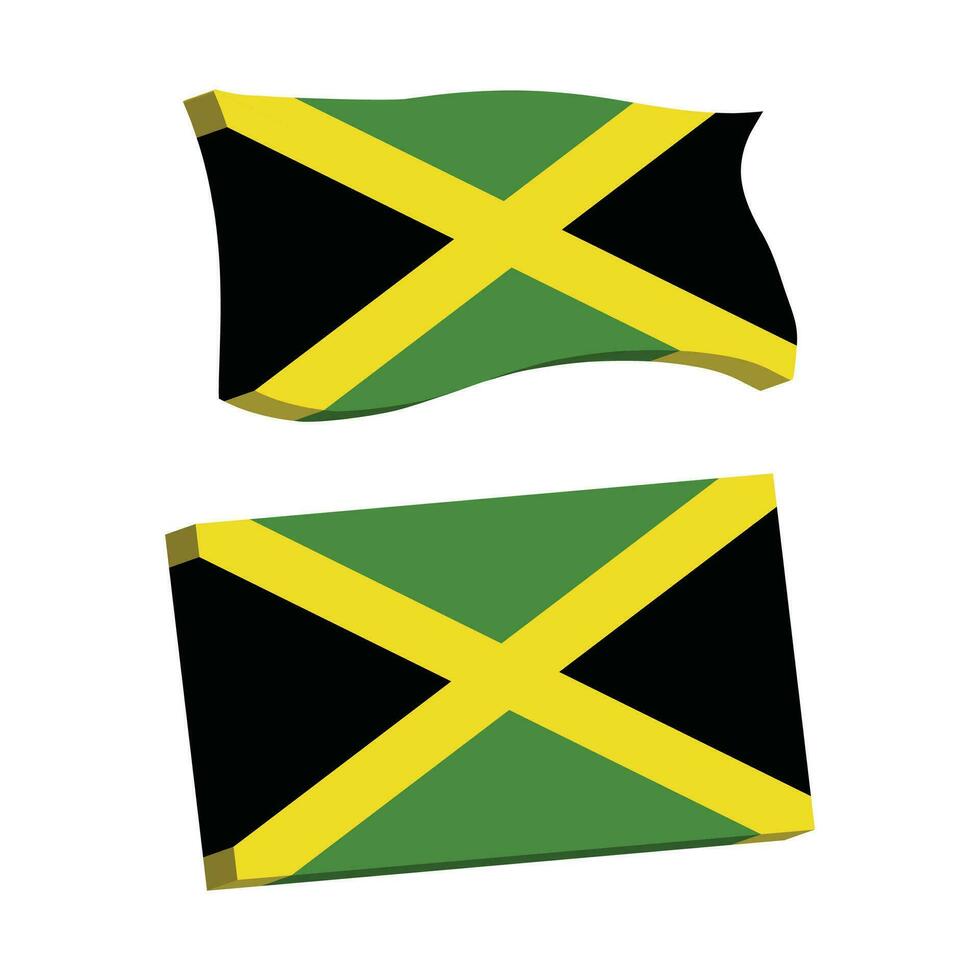 jamaica flagga 3d form vektor illustration