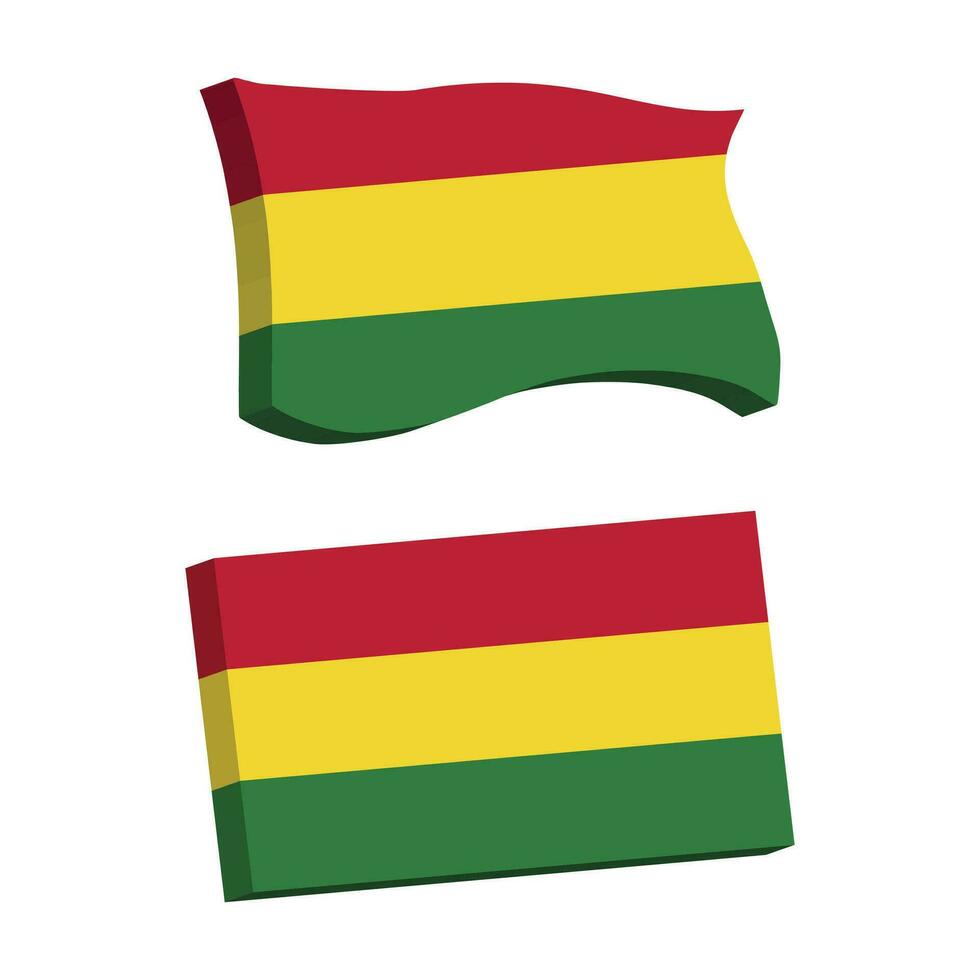 Bolivien Flagge 3d gestalten Vektor Illustration