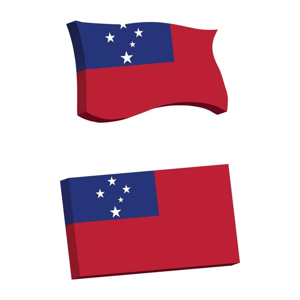 Samoa Flagge 3d gestalten Vektor Illustration