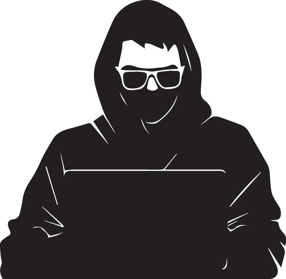 hacker vektor silhuett illustration 2