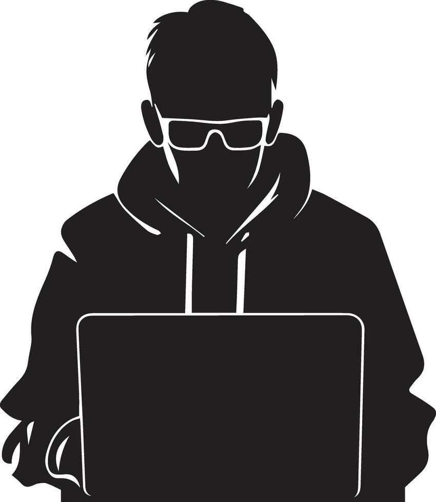 hacker vektor silhuett illustration 5