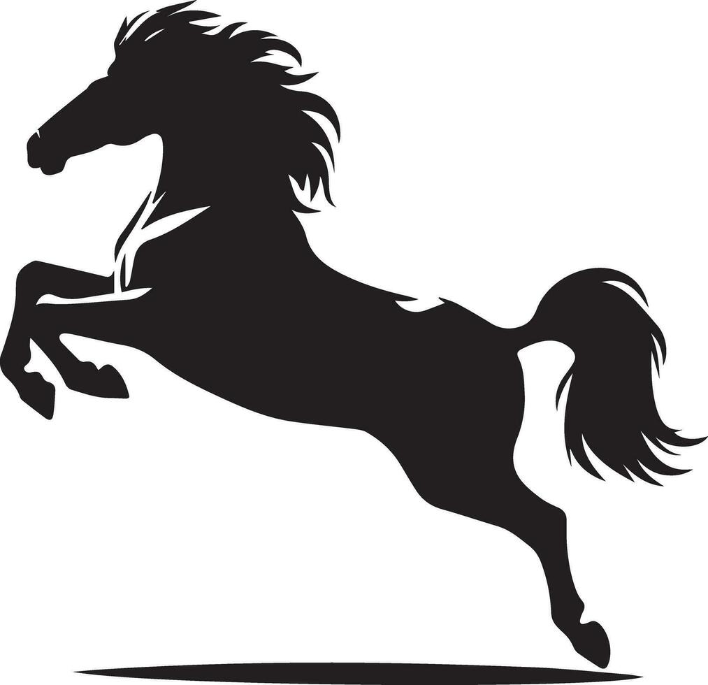 ein Pferd Laufen Vektor Silhouette Illustration 6