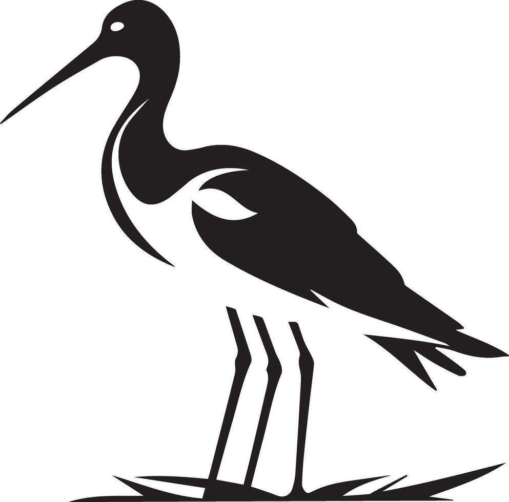 Avocet Vogel Vektor Silhouette Illustration schwarz Farbe