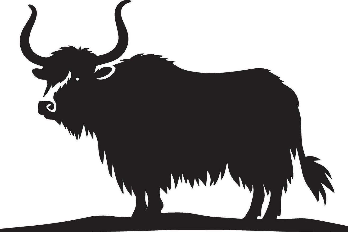 Yak Tier Vektor Silhouette Illustration schwarz Farbe