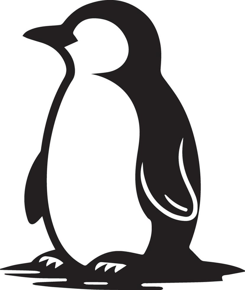pingvin platt stil vektor silhuett 8