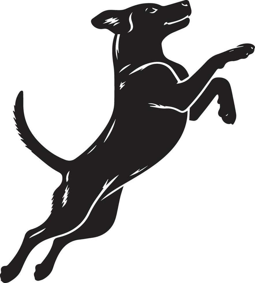 Hund Pose Vektor Silhouette Illustration schwarz Farbe