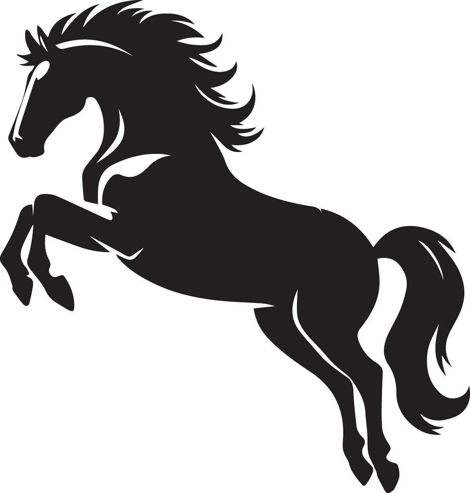 ein Pferd Laufen Vektor Silhouette Illustration 3