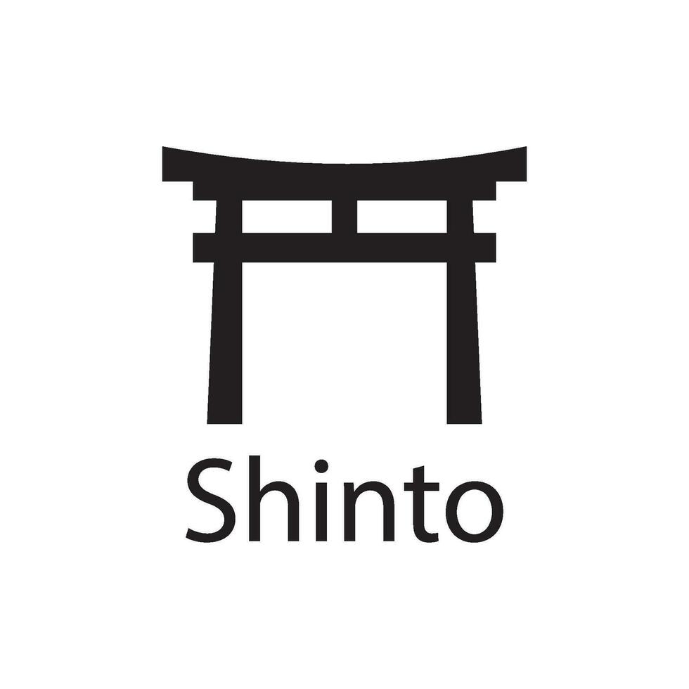 shinto religiös symbol ikon vektor