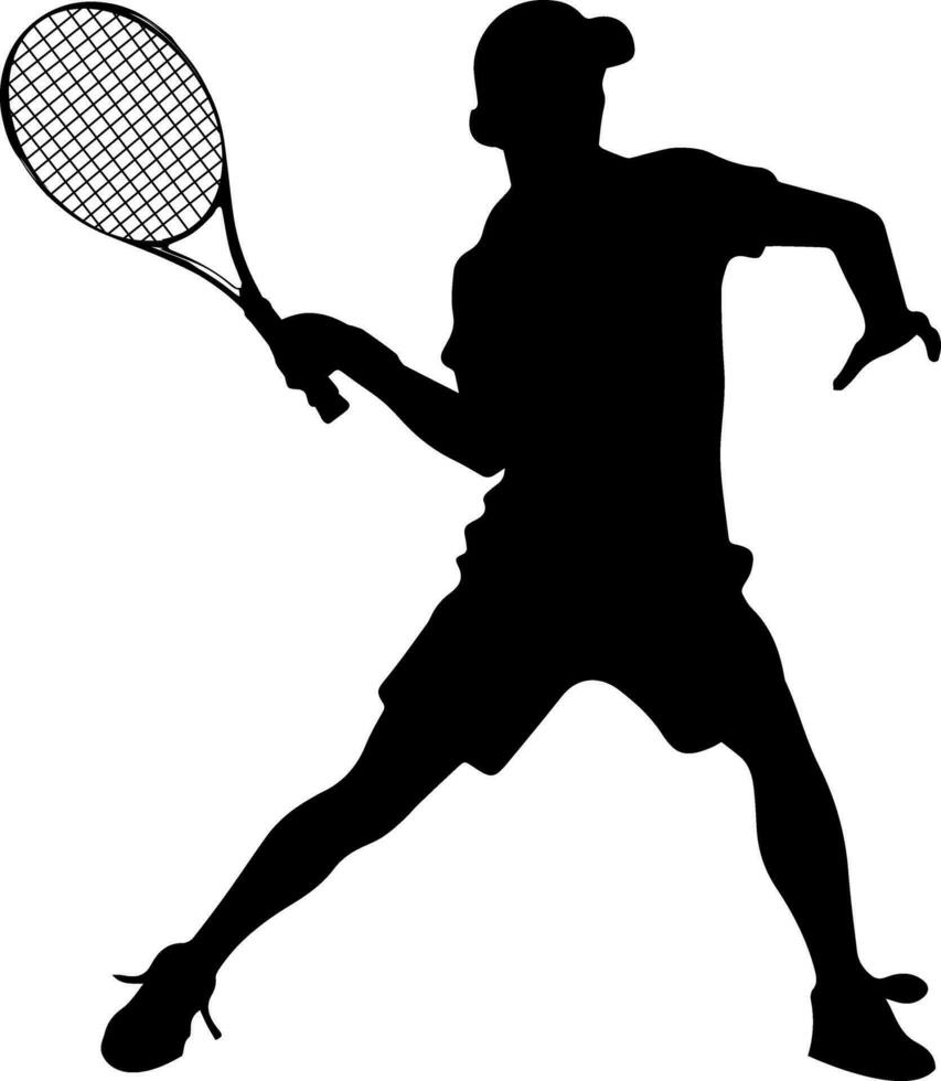 tennis spelare vektor silhuett