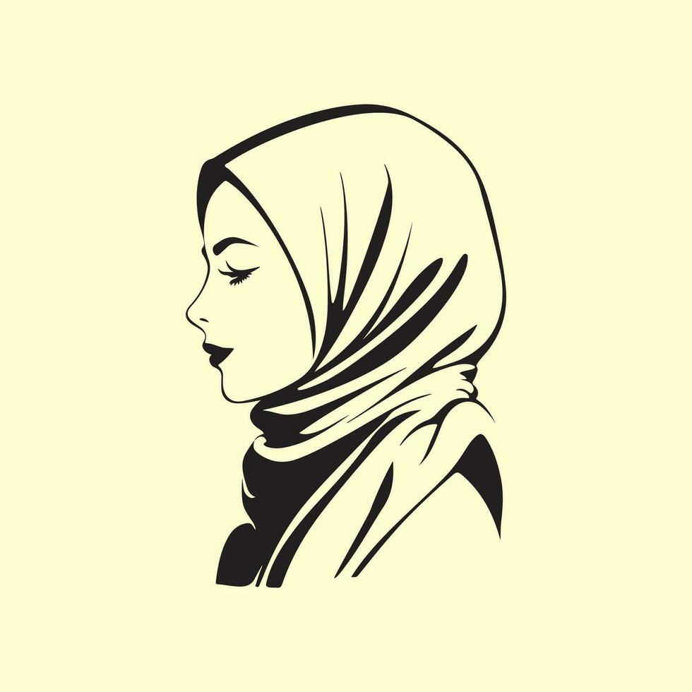 Hijab Bild Vektor, Kunst und Illustration vektor