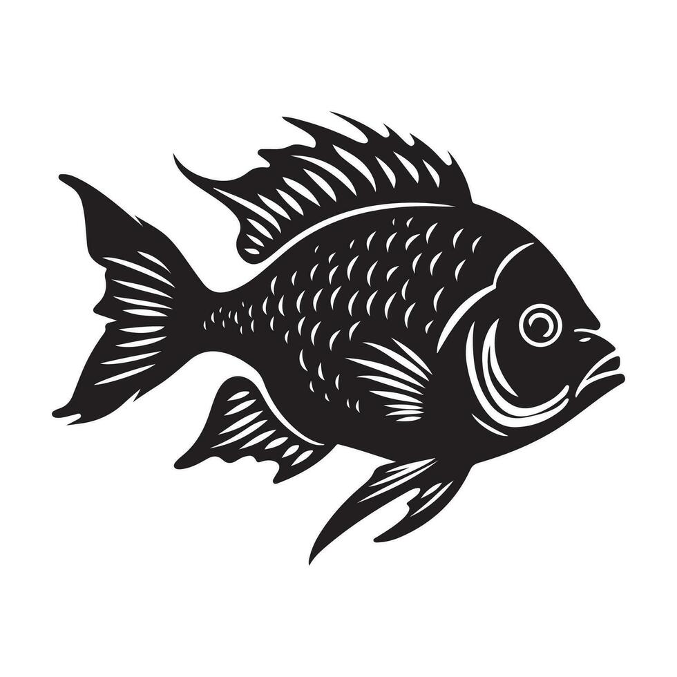 dekorativ fisk vektor bild, konst och illustration