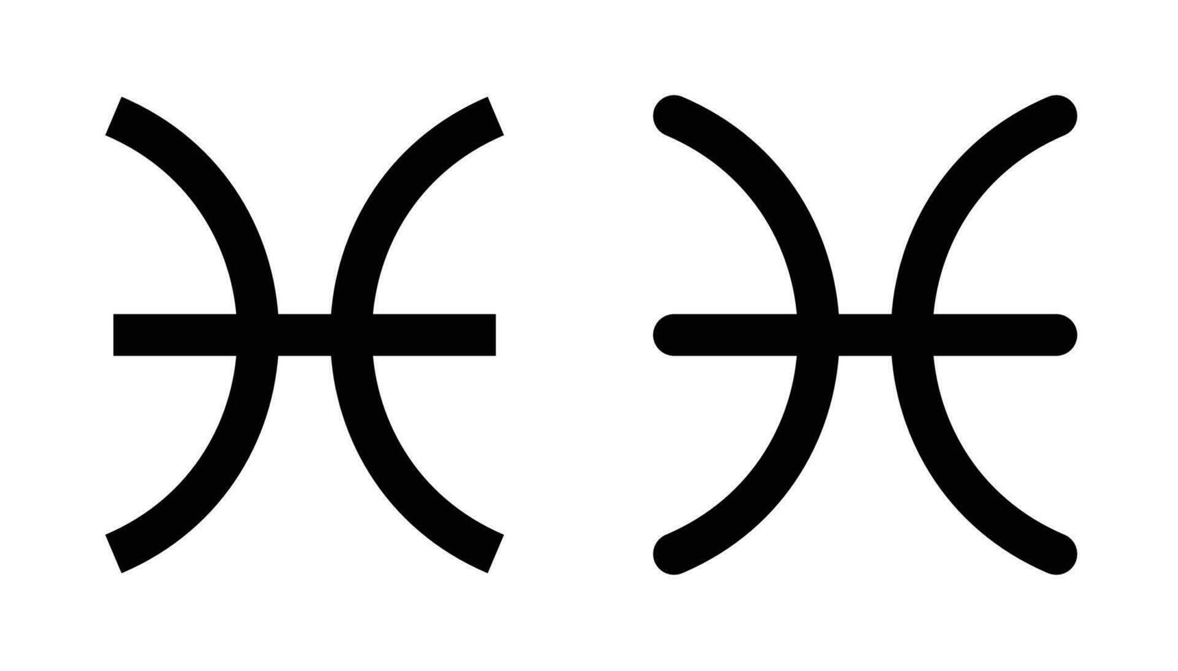 pisces tecken. pisces zodiaken symbol vektor uppsättning.