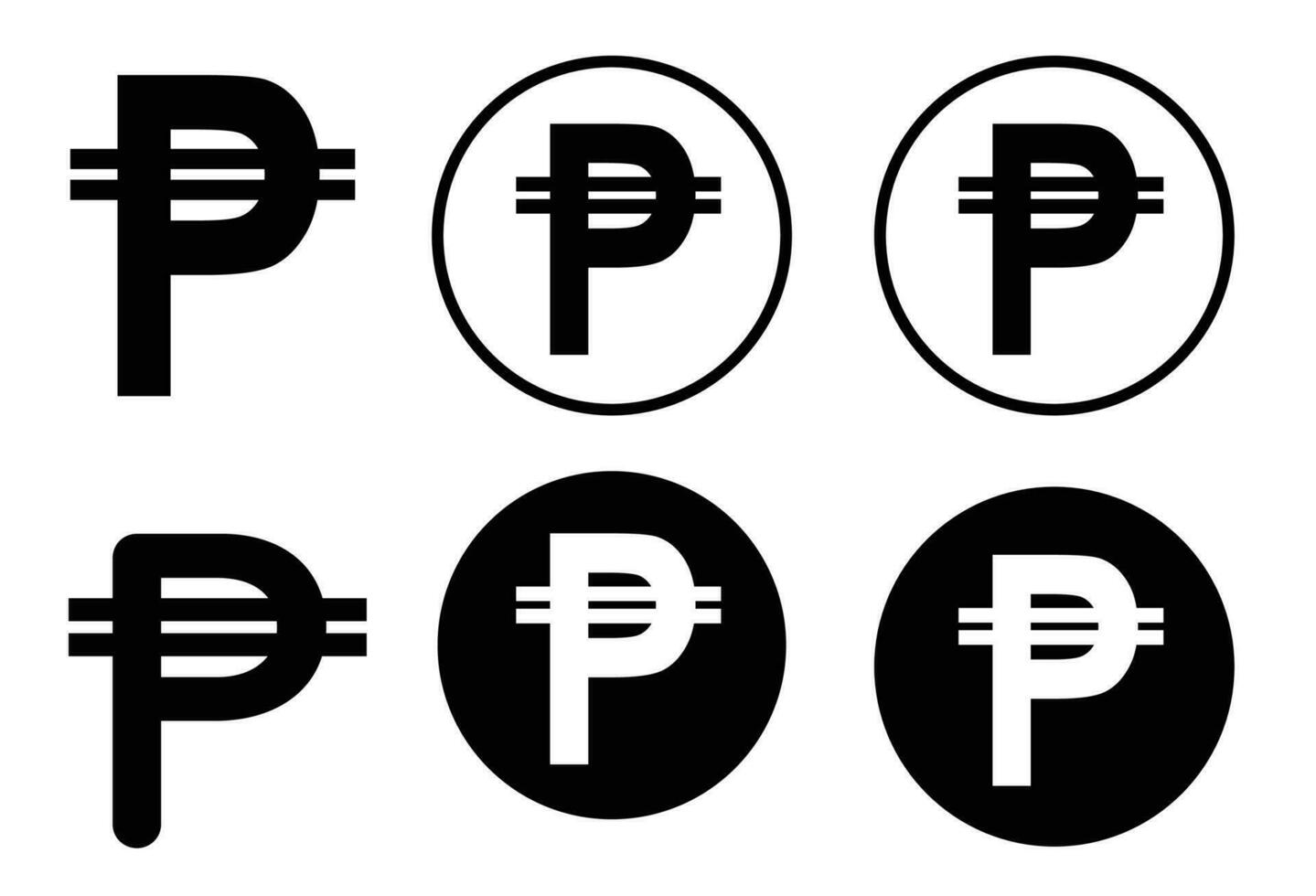 Peso Zeichen Satz. Philippinen Geld Münze Symbol. vektor