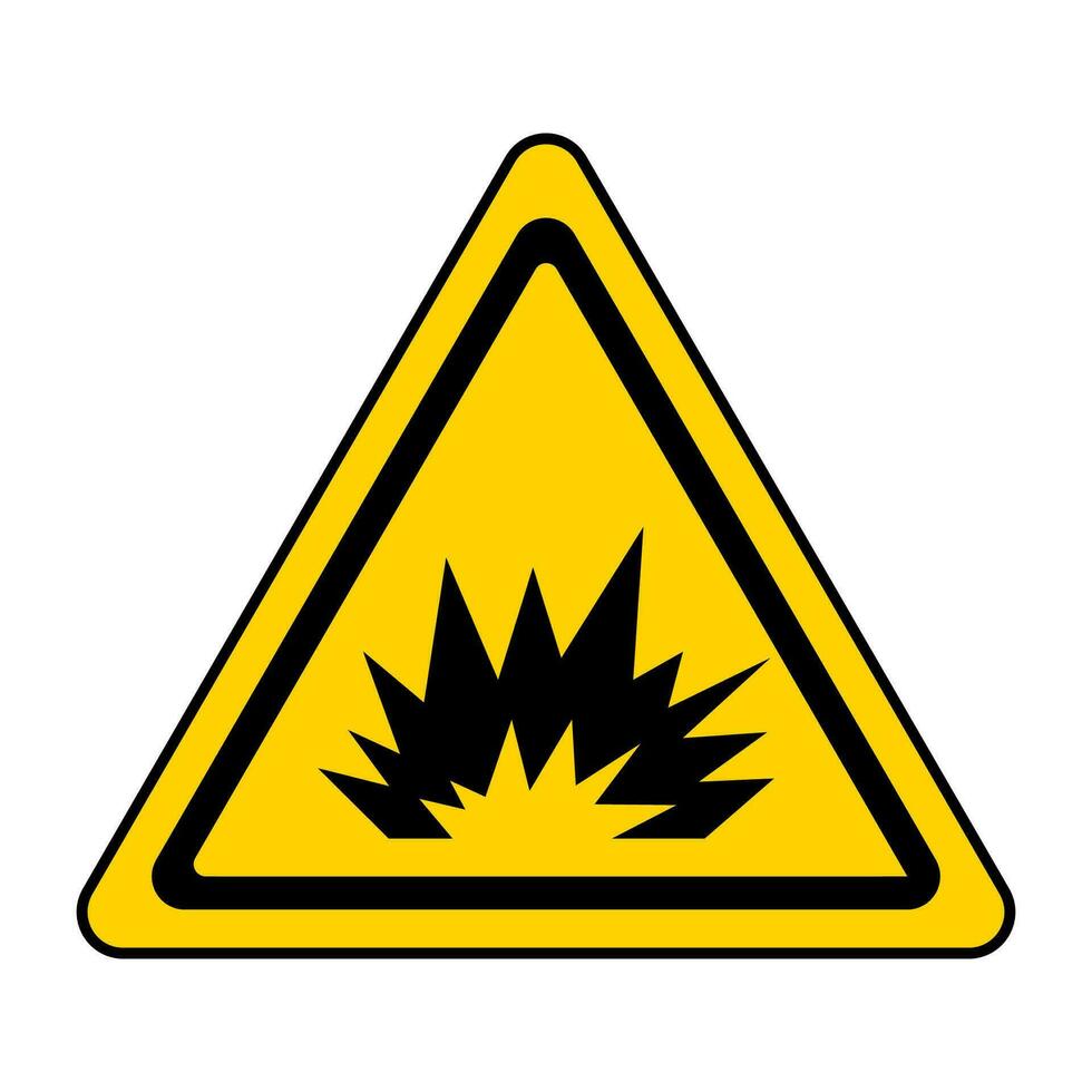varning tecken varning explosion, triangel- tecken explosion indikerar blästring operationer vektor