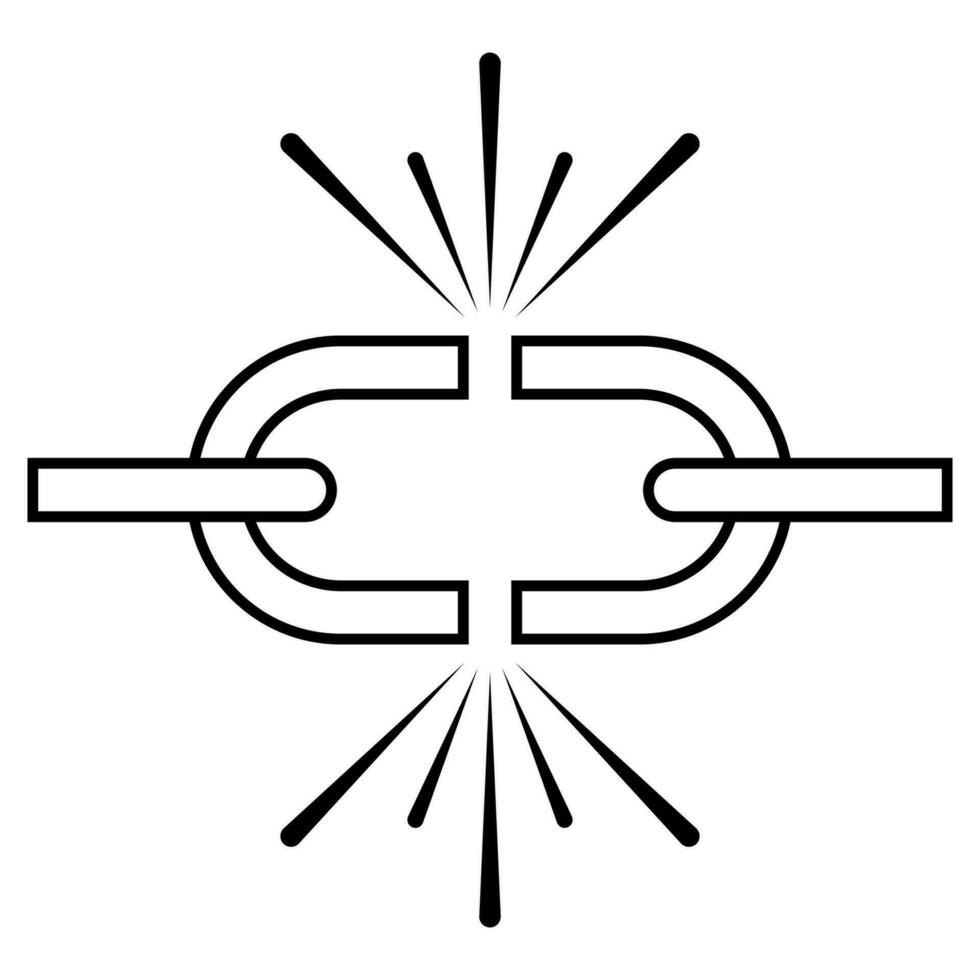 brechen Fesseln Symbol Freiheit, brechen Kette Verknüpfung, Pfad zu Freiheit vektor