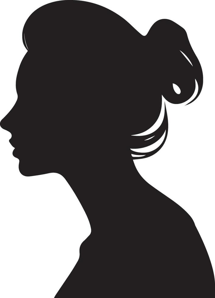 Frau Profil Vektor Silhouette 4