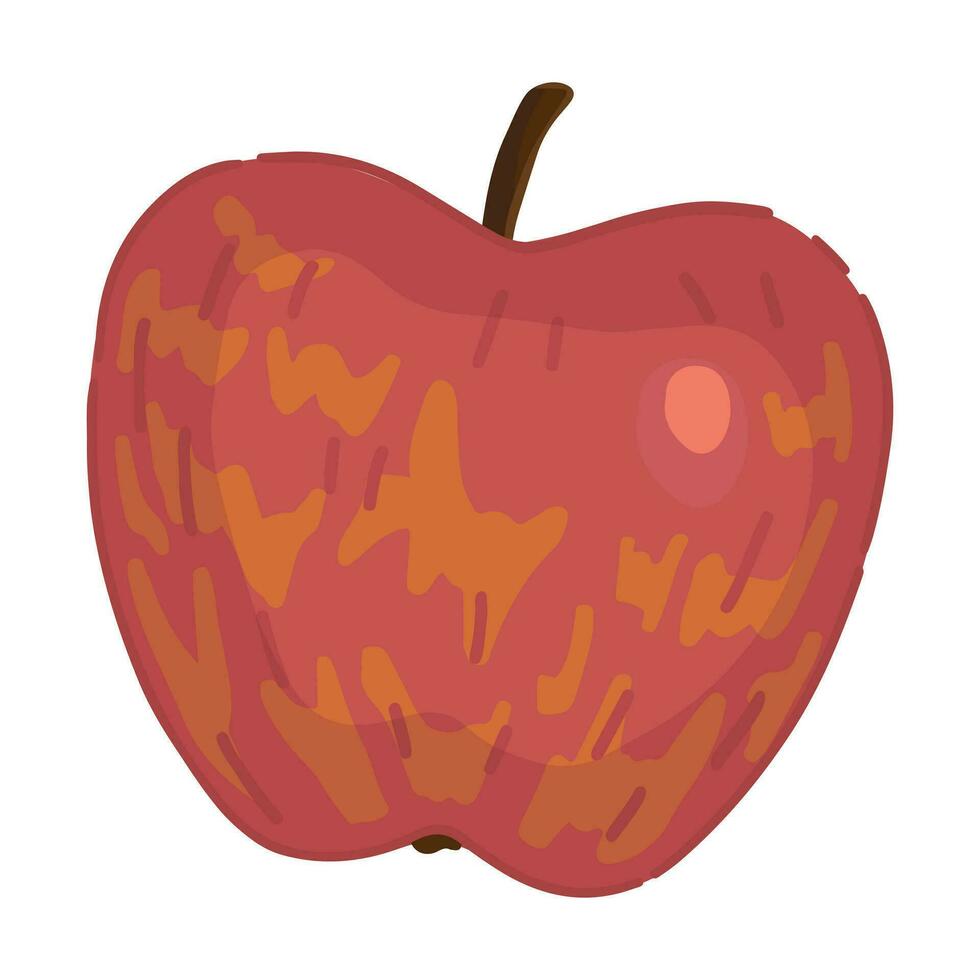 äpple frukt ClipArt. höst ätlig skörda vektor illustration. tecknad serie stil klotter isolerat på vit bakgrund.
