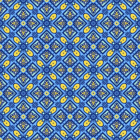 Traditionelle portugiesische Azulejos der blauen Verzierung. Orientalisches nahtloses Muster vektor