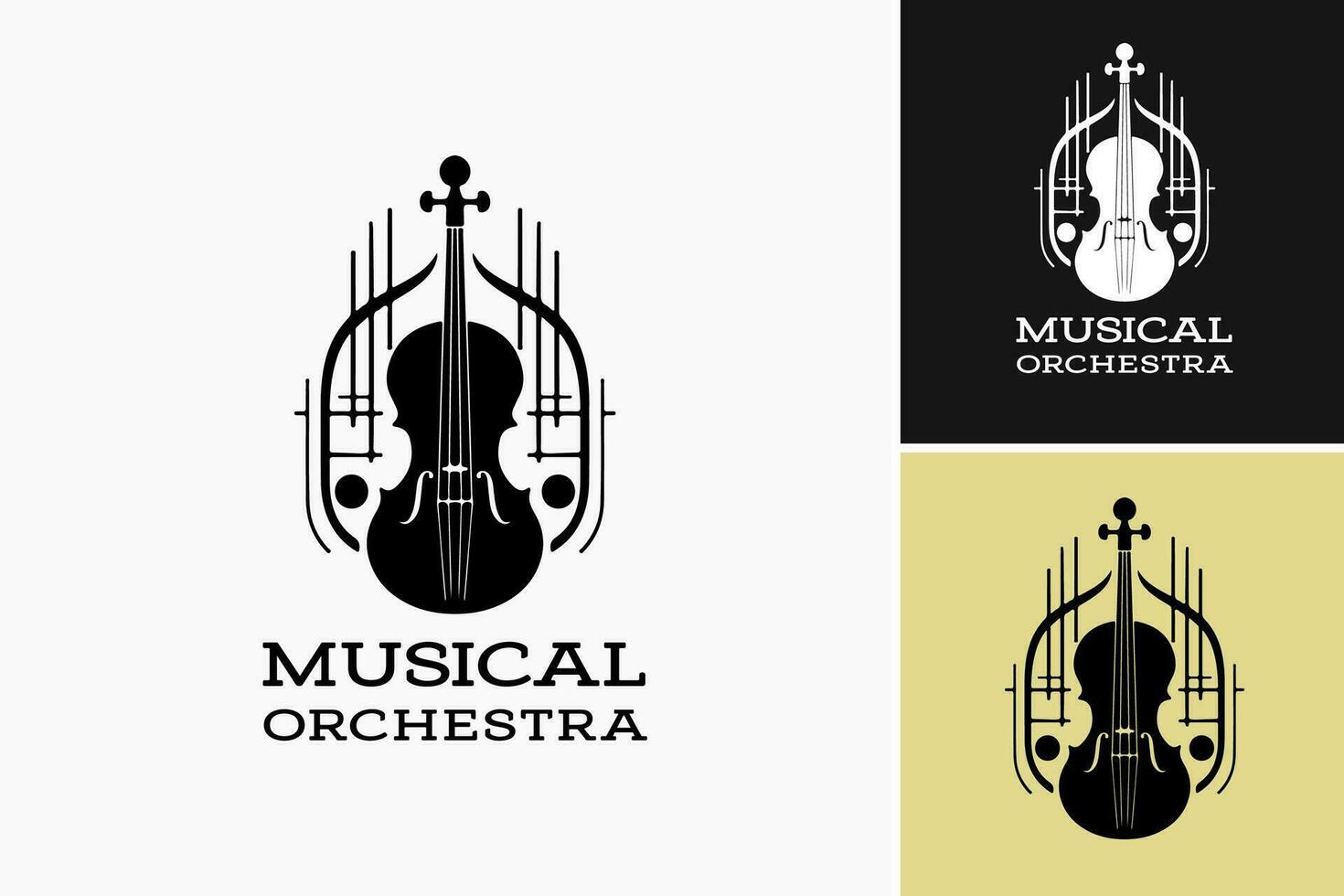 detta design tillgång funktioner en svart och vit logotyp specifikt skapas för en musikalisk orkester vektor