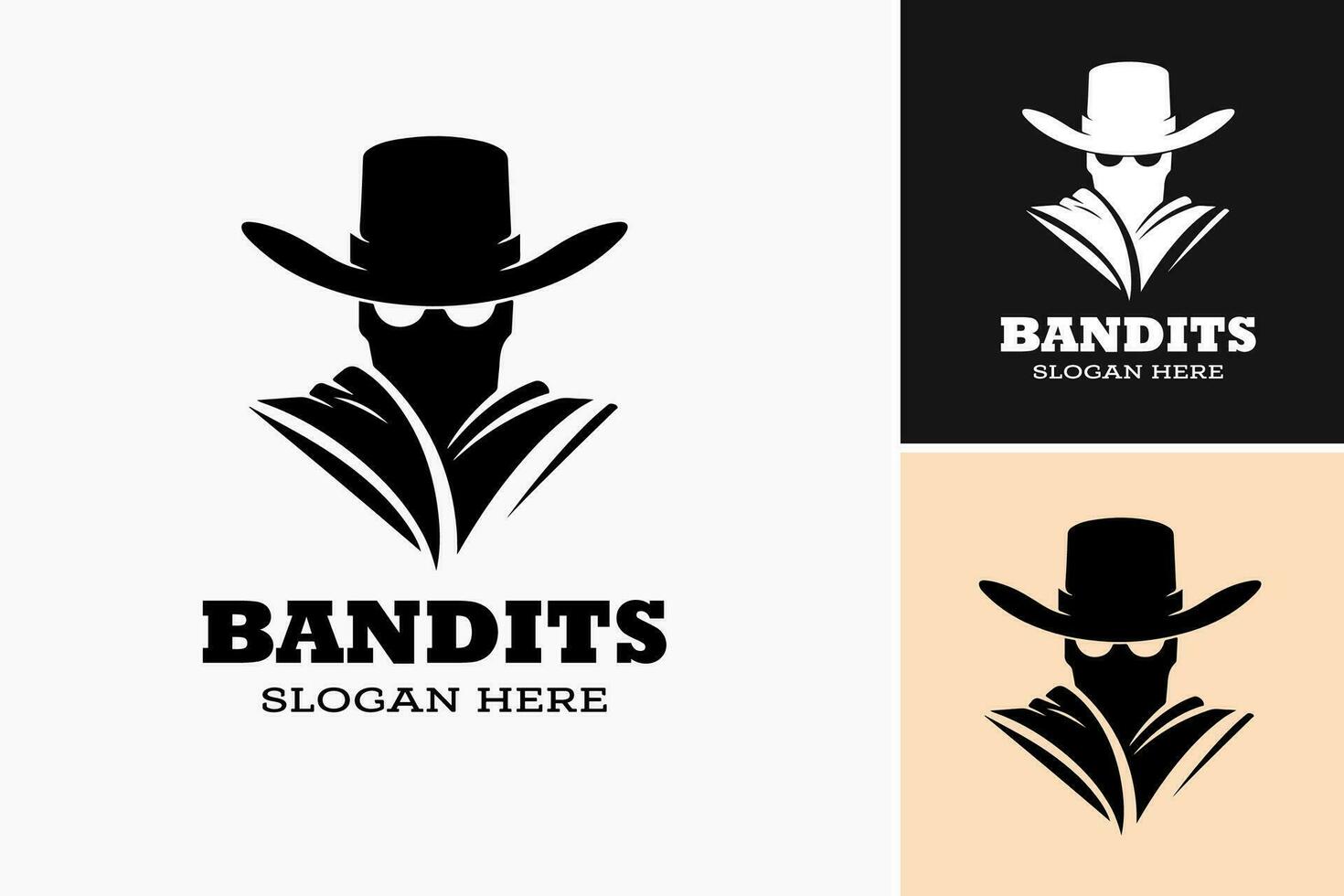 mysteriös Banditen Silhouette Logo. diese Logo geeignet zum Designs verbunden zu boshaft oder rebellisch Themen. vektor