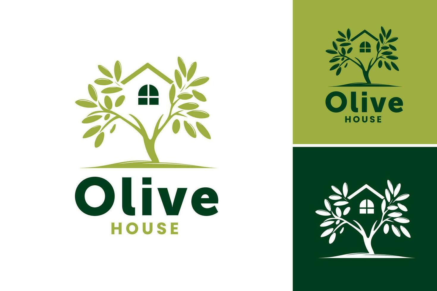 oliv hus logotyp är en lämplig tillgång för en grafisk design representerar en varumärke eller företag relaterad till oliver. den kan vara Begagnade för mat företag, restauranger vektor