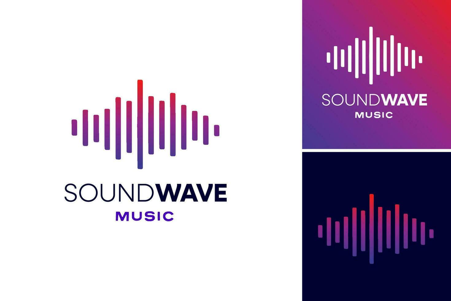 Klang Welle Musik- Logo ist ein geeignet zum ein Logo Design verbunden zu Musik, eine solche wie zum Musik- Produktion Firmen, Musik- Veranstaltungen, oder Musiker. vektor