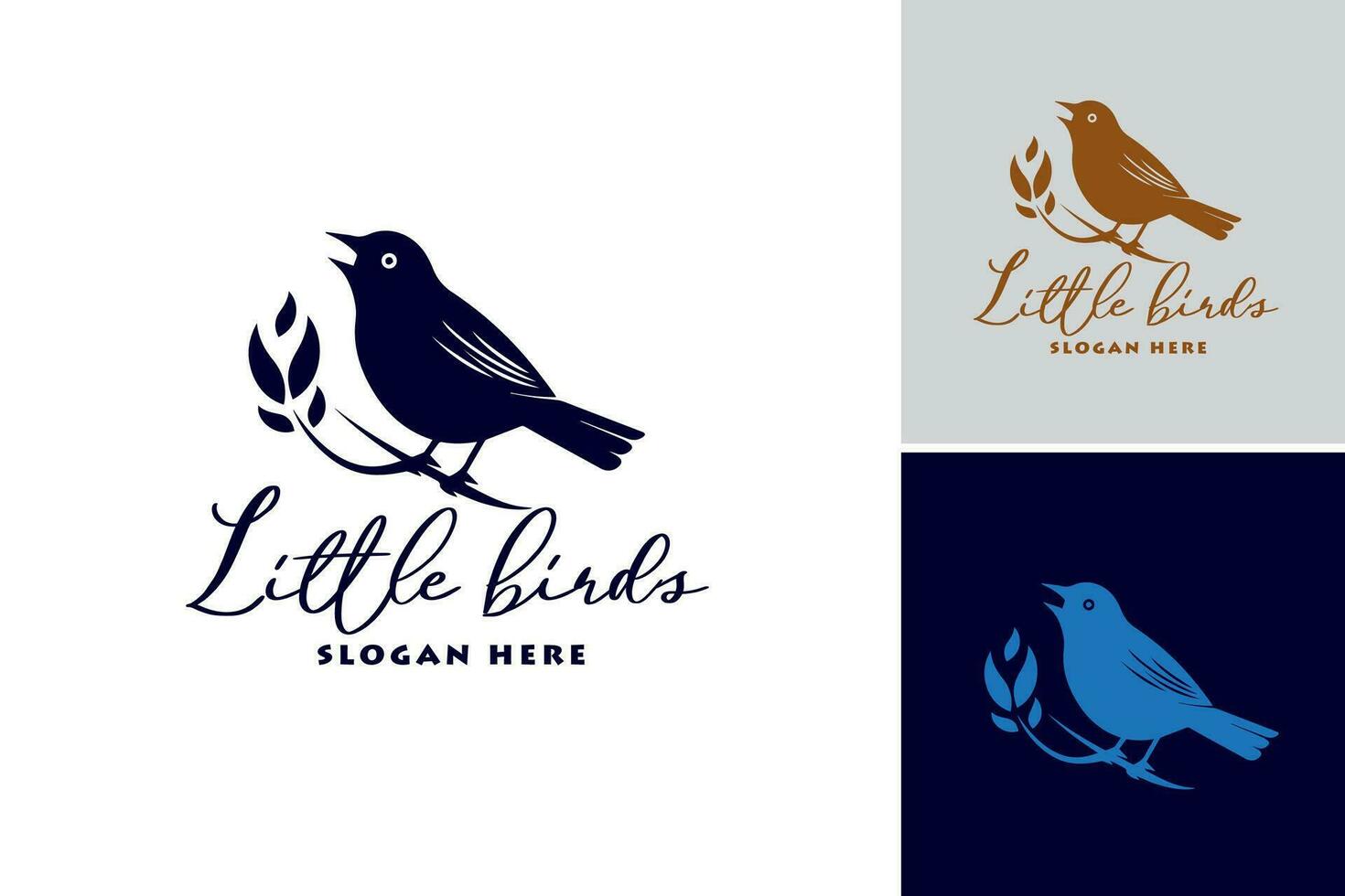 liten fåglar logotyp föreslår den där detta logotyp design tillgång är en logotyp terar små fågel element. den är lämplig för industrier relaterad till natur, fåglar, eller miljövänlig märken. vektor