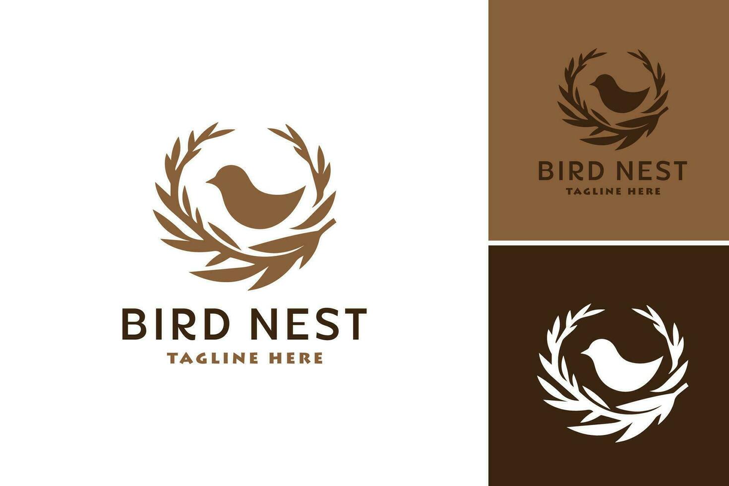 Logo zum Vogel Nest ist ein vielseitig Design Anlagegut geeignet zum Unternehmen oder Marken Das spezialisieren im Vogel Nest Produkte oder Dienstleistungen. diese Logo beinhaltet Elemente verbunden zu Vögel und Nester vektor