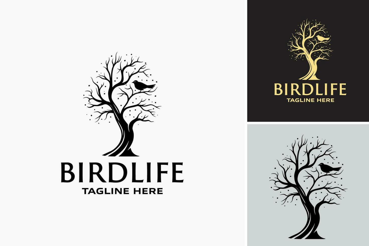 Vogel Baum Logo Vorlage ist ein vielseitig Design Anlagegut geeignet zum Unternehmen oder Organisationen verbunden zu Natur, Umwelt Erhaltung, oder Vögel beobachten. vektor