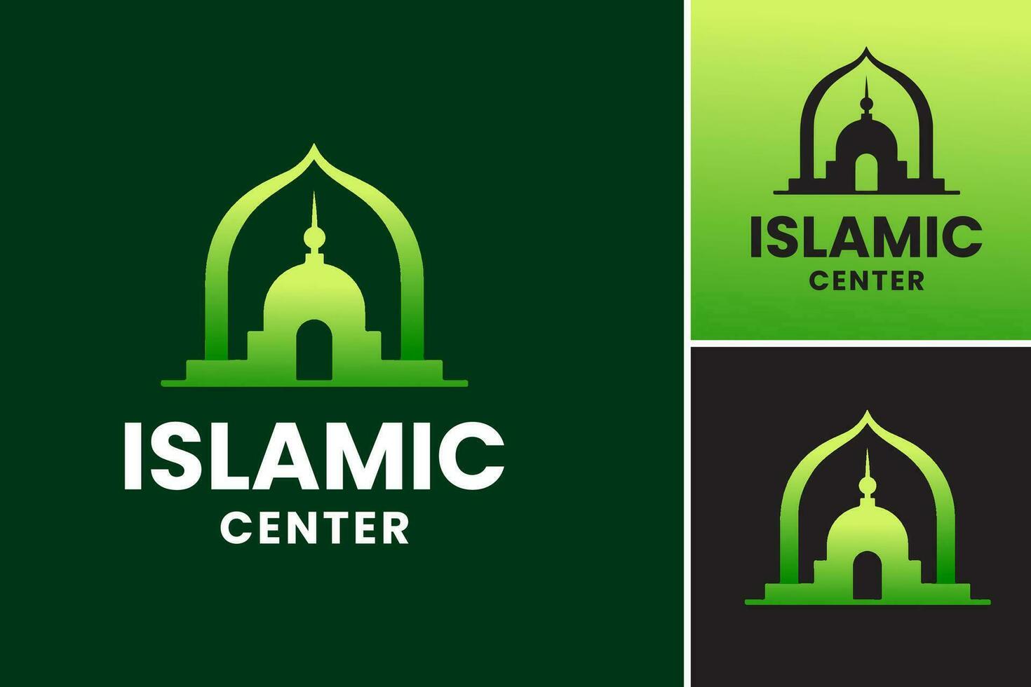 islamic Centrum logotyp är en design tillgång lämplig för representerar islamic gemenskap centra, moskéer, eller organisationer relaterad till islam. den kan vara Begagnade för varumärke, Skyltning, eller PR material. vektor