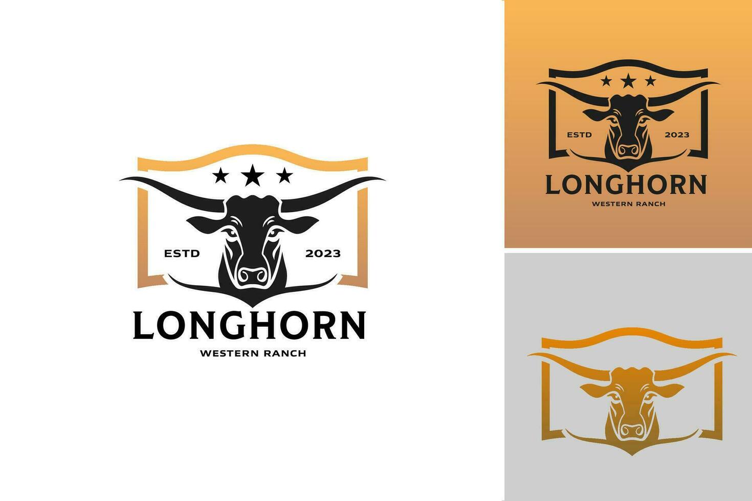 longhorn Västra ranch logotyp är en design tillgång den där skildrar en logotyp inspirerad förbi de Västra tema, vektor