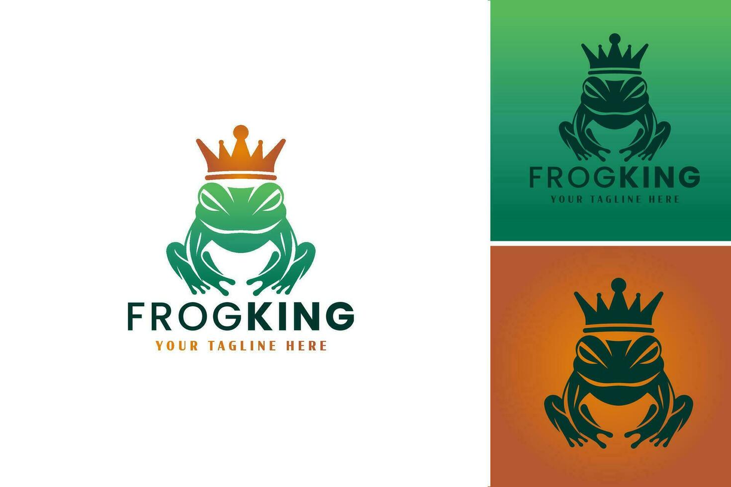 Frosch König Logo Vorlage verweist zu ein entworfen Logo mit ein Frosch mit königlich Attribute. diese Anlagegut ist geeignet zum Unternehmen oder Organisationen suchen ein spielerisch noch Regal und unvergesslich Logo. vektor