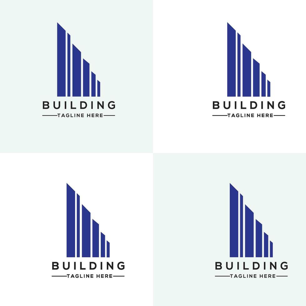 gebäudelogo mit linienkunststil. Stadtgebäude abstrakt für Logo-Design-Inspiration und Visitenkarten-Design vektor