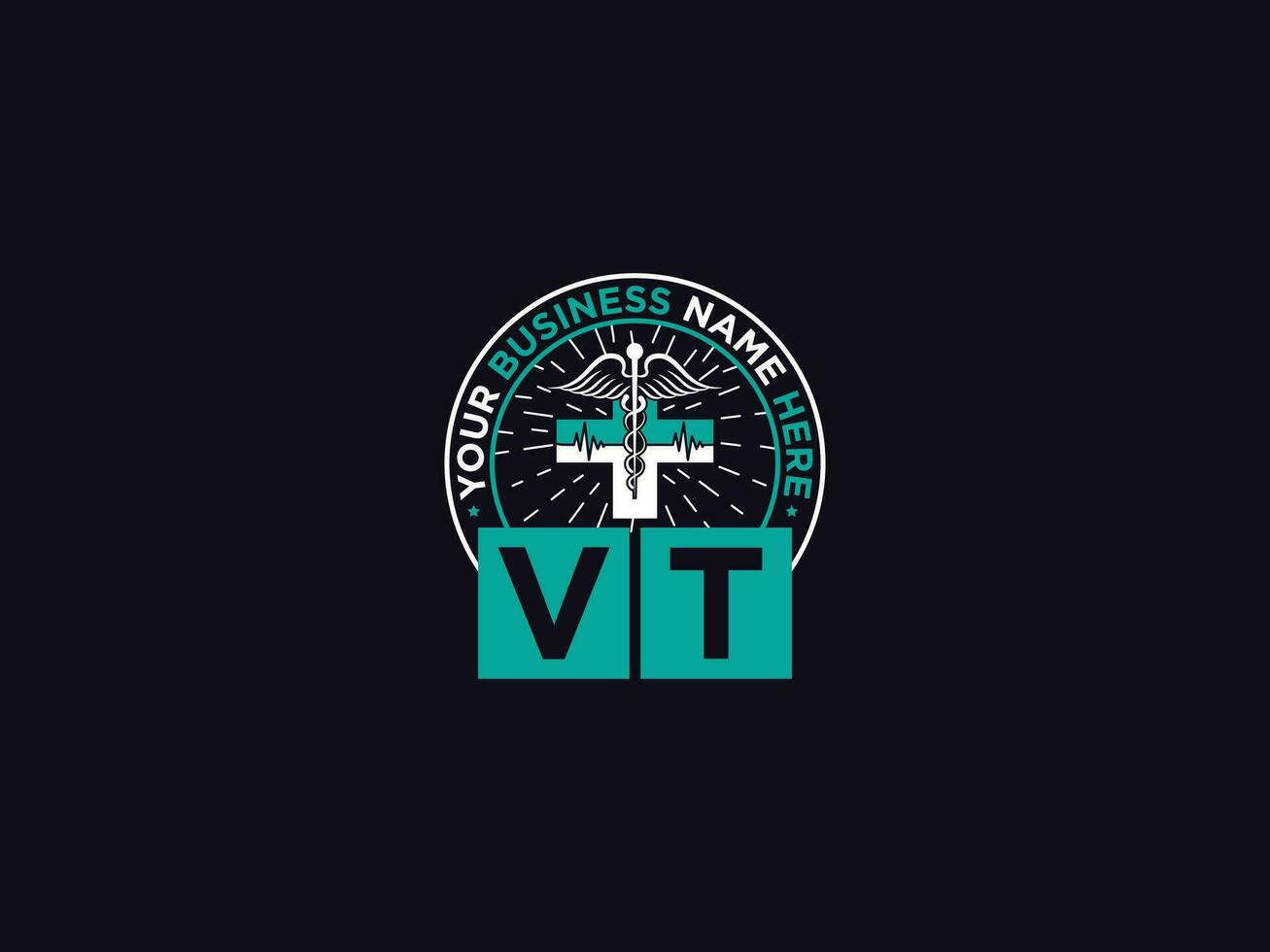 klinisch vt Logo Symbol, medizinisch vt Fernseher Logo Brief Design zum Ärzte vektor