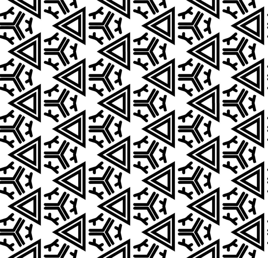 svart och vit sömlös abstrakt mönster. bakgrund och bakgrund. gråskale dekorativ design. mosaik- ornament. vektor grafisk illustration.