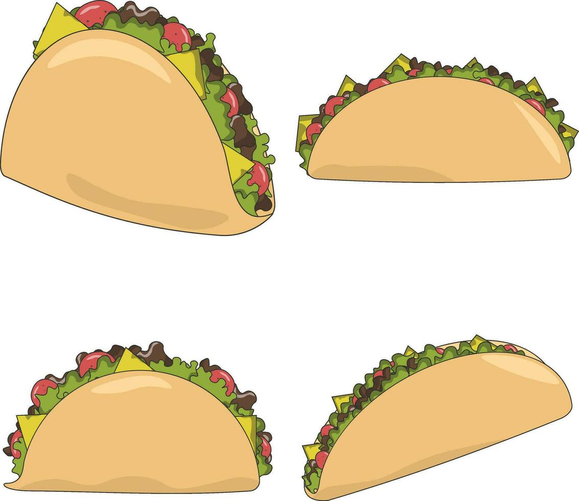 Tacos Essen Illustration mit nahtlos Design. Vektor Symbol.