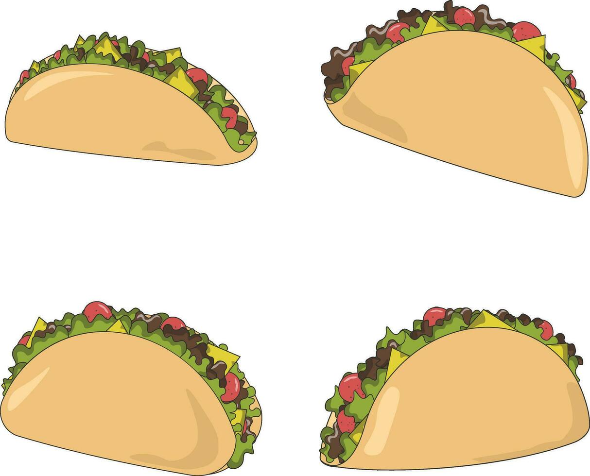 Tacos Essen Illustration mit nahtlos Design. Vektor Symbol.