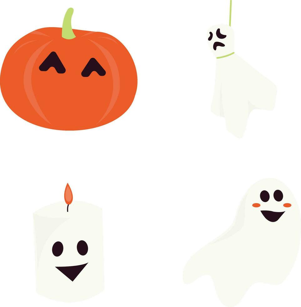 uppsättning av söt halloween illustration. isolerat vektor. vektor