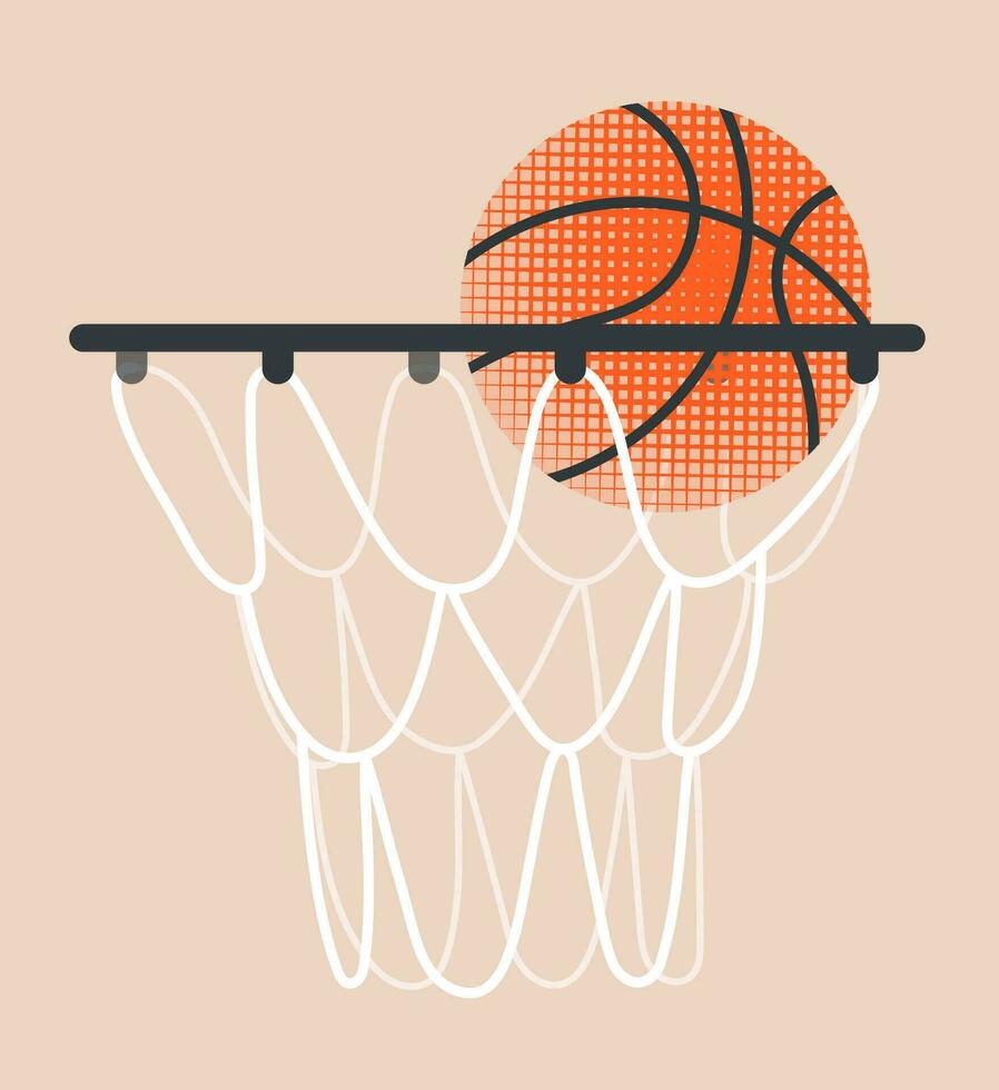 Basketball Ball im Band bunt Symbol mit Textur Wirkung. Sport, Mannschaft abspielen Konzept. Vektor eben modern Illustration isoliert.