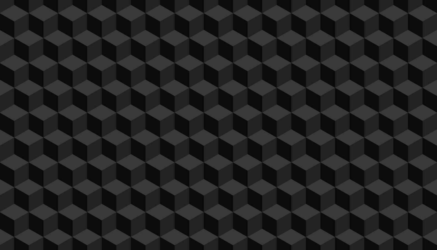 3d Würfel Kunst nahtlos Muster im schwarz Farben. Vektor Illustration von Hintergrund Kunst