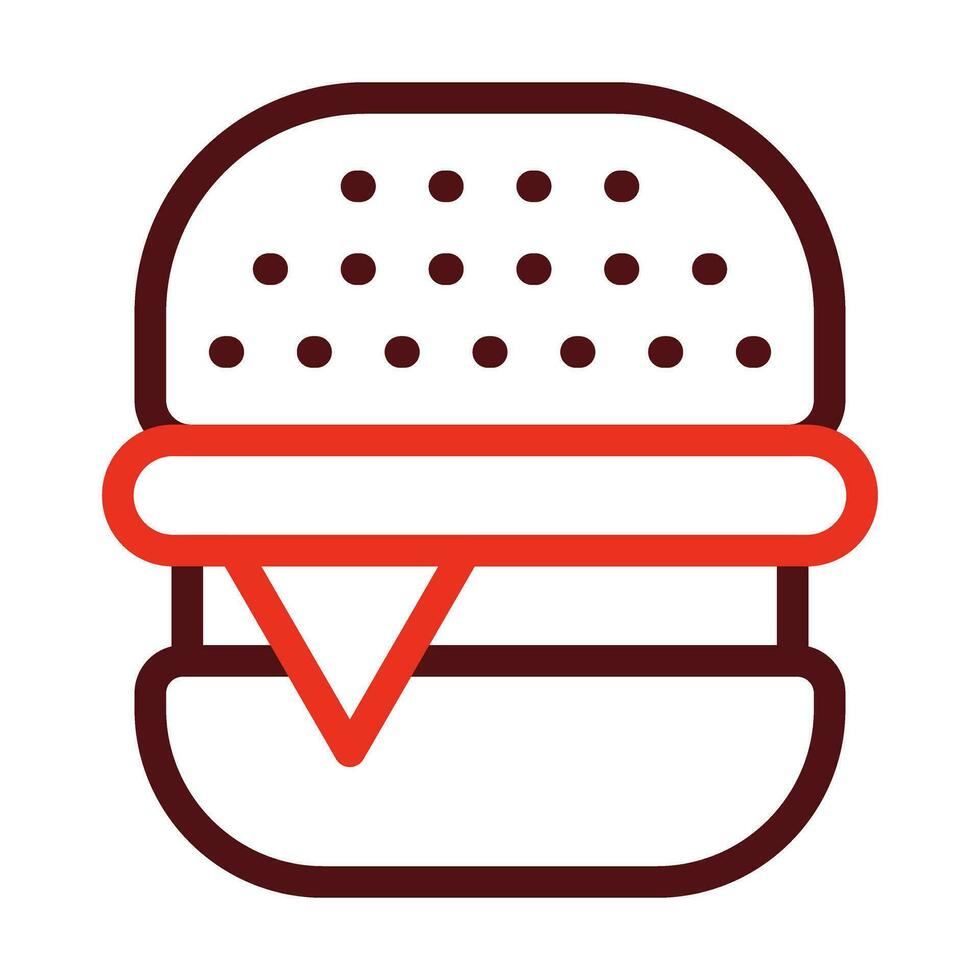 burger vektor tjock linje två Färg ikoner för personlig och kommersiell använda sig av.