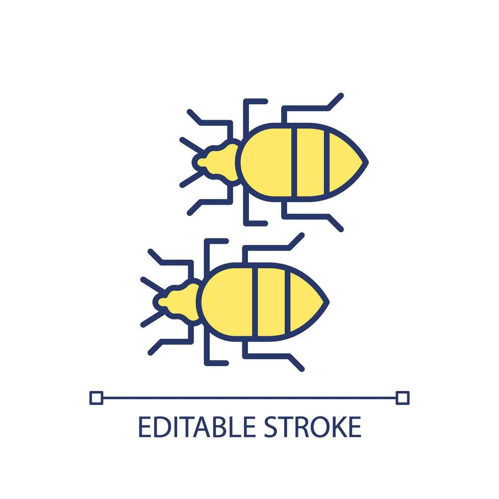 2d einfach editierbar Zeichen von Bett Fehler Befall Symbol Darstellen integriert Pest Management, isoliert Vektor, dünn Linie Illustration. vektor